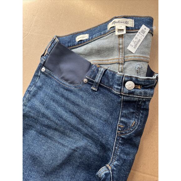 Madewell The Maternity Side-Panel Kick Out Crop Jeans Size 28 Arlen Wash - Picture 12 of 14